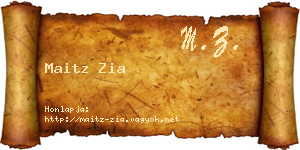 Maitz Zia névjegykártya